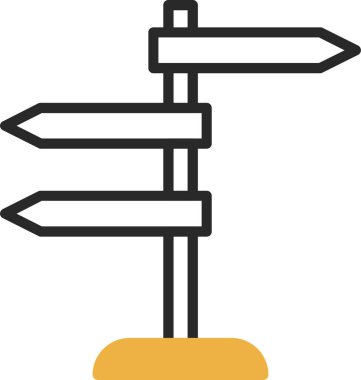 Yön, işaret direği simgesi. Basit vektör illüstrasyonu