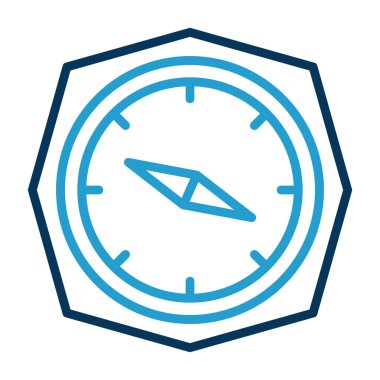 pusula düz simgesi, vektör illüstrasyonu