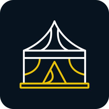 Soyut arkaplanda çadır simgesi izole edildi
