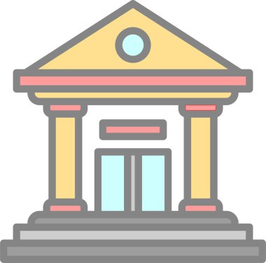 Adliye simgesinin düz çizimi