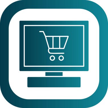 Çevrimiçi Dükkan simgesi, vektör illüstrasyonu