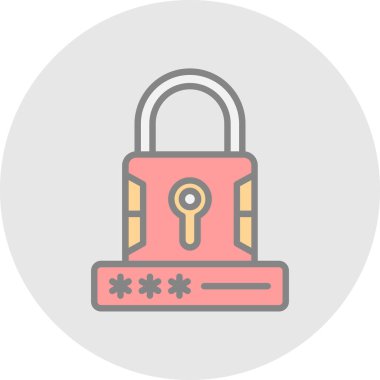 vektör düz renk simgesini kilitle