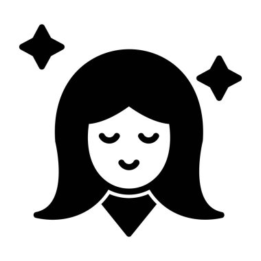 kadın avatar simgesi, vektör illüstrasyonu 