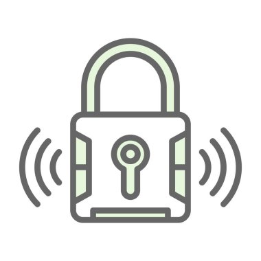 Akıllı kilit simgesi, vektör illüstrasyonu