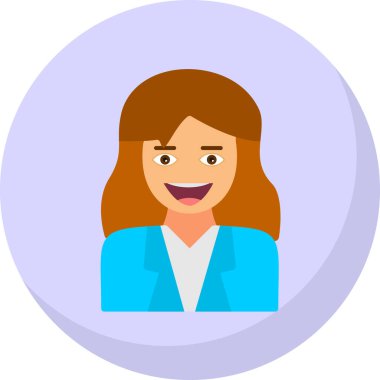 İş kadını avatar simgesi, vektör illüstrasyonu 