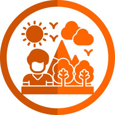 Bir ağaç simgesinin vektör illüstrasyonu