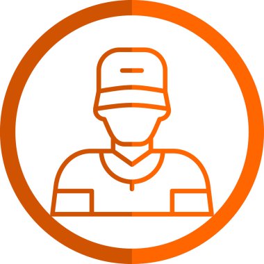 Bir beyzbol oyuncusu simgesinin vektör illüstrasyonu