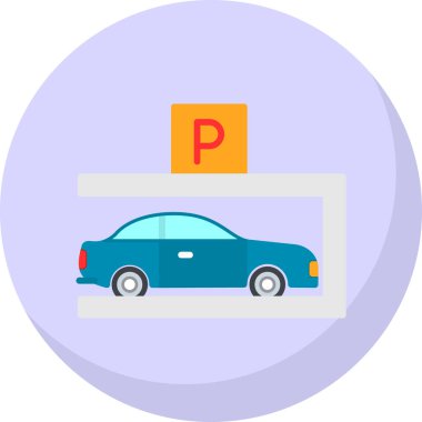 araba park simgesi vektör illüstrasyon                  