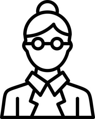 Benzersiz kadın öğretmen vektör çizgisi simgesi
