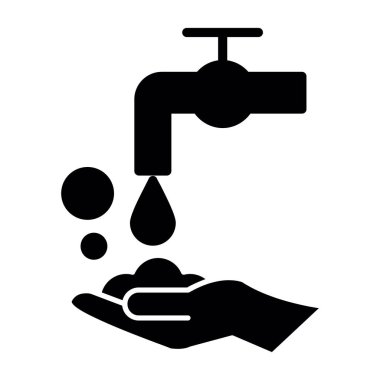 Şeffaf bir arkaplanda el yıkama vektör çizimi. Birinci kalite semboller. Konsept ve grafik tasarımı için sembol.