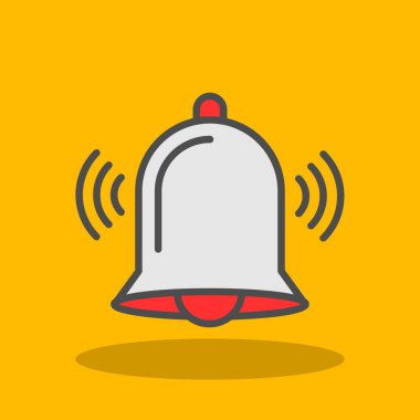 Tek izole çan simgesinin vektör illüstrasyonu 