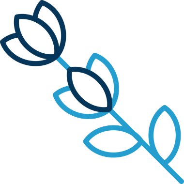 Çiçek ve doğa çizgisi simgesi.