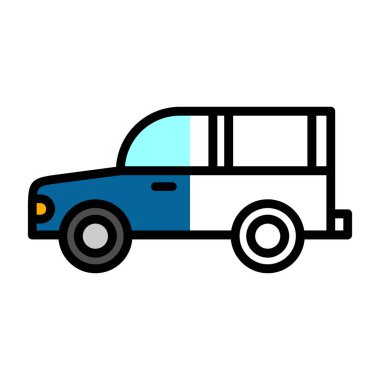 Bir karikatür kamyon simgesinin vektör çizimi