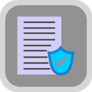 Kalkanlı dosya koruma simgesi, vektör illüstrasyonu