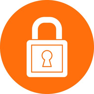 Asma kilit simgesi. web tasarımı için güvenlik kilidi simgesinin karikatür çizimi