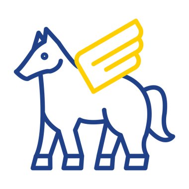Pegasus hayvan simgesi, vektör illüstrasyonu              