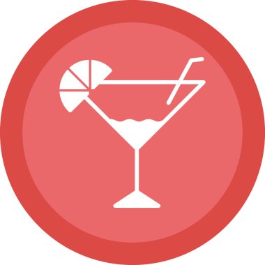 Martini kokteyli düz ikon, vektör illüstrasyonu