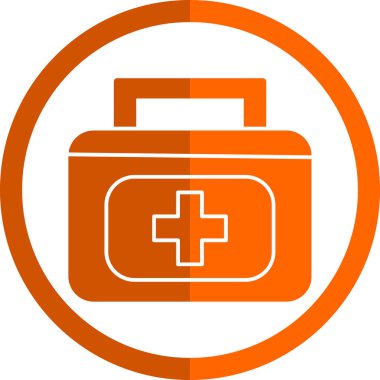 İlk yardım çantası simgesi, basit vektör illüstrasyonu