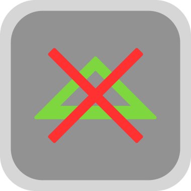 yasak bayrak yuvarlanmış kare vektör simgesi