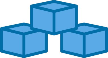 Bloklar düz simge, vektör, illüstrasyon