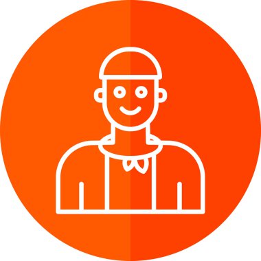 Beyaz şapkalı ve maskeli bir vektör ikonu olan bir adam..