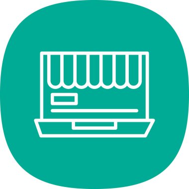 Çevrimiçi Depolama simgesi, vektör illüstrasyonu