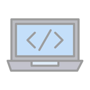 Kodlama simgesinin vektör illüstrasyonu 