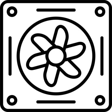 Soğutucunun vektör çizimi. Havalandırma fan çizimi, pictogram