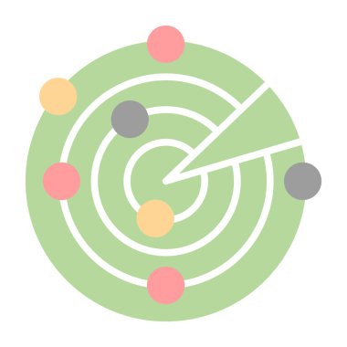 Radar modern simgesinin vektör illüstrasyonu              