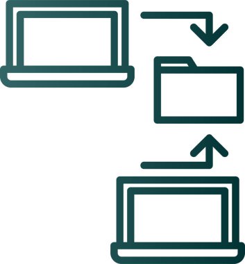 Veri paylaşım simgesi, vektör illüstrasyonu