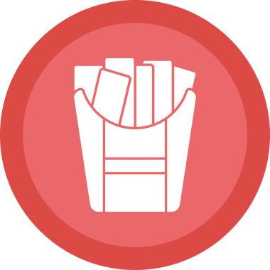 Patates kızartması simgesi, vektör çizimi basit tasarım