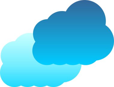 Basit Bulutlu hava simgesi, vektör illüstrasyonu