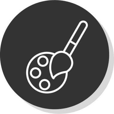 Palet ve boya fırçası. Web simgesi resmedilmesi basit illüstrasyon