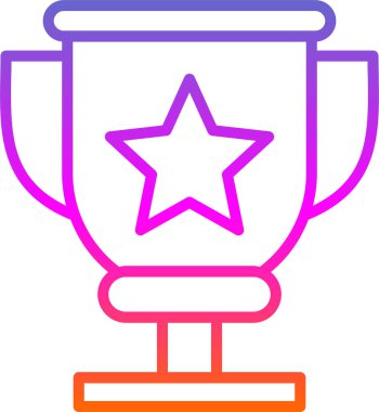 Kupa çizgisi simgesi, vektör illüstrasyonu 