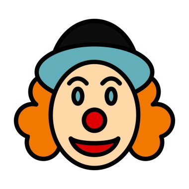 Palyaço vektör illüstrasyonu, simge ögesi arkaplanı                  