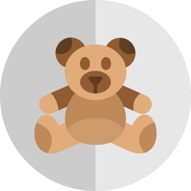 Ayı oyuncağı düz simgesi ağ için uzun gölgede