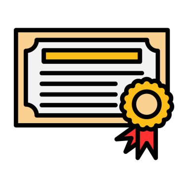 kurdele renk çizgisi vektör simgesi içeren diploma sertifikası