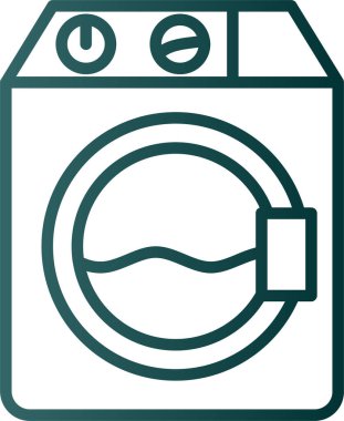 Çamaşır makinesi. Web simgesi basit illüstrasyon               