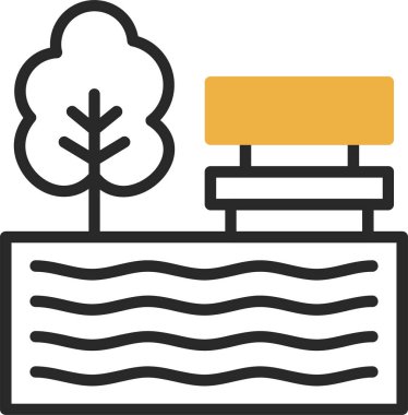 Orman ikonu vektör illüstrasyonu