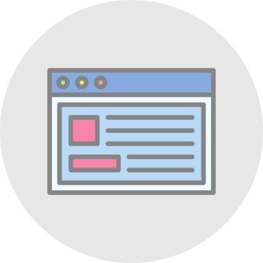 Web sayfası. Web simgesi basit illüstrasyon