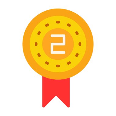 Madalya ikonu. düz dizayn. vektör illüstrasyonu