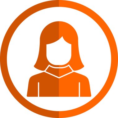 kız düz simgesi, vektör illüstrasyonu