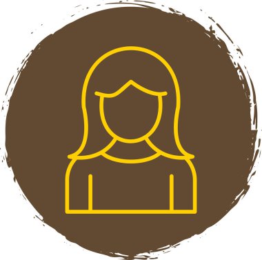 kız düz simgesi, vektör illüstrasyonu