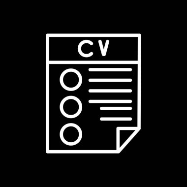 CV simgesinin vektör illüstrasyonu  