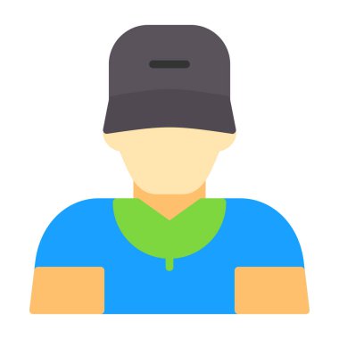 Çiftçi düz vektör simgesi