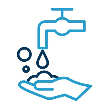 Musluk ikonu. Taslağın ince çizgisi. izole vektör sembolü