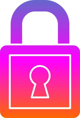 Asma kilit simgesi. web tasarımı için güvenlik kilidi simgesinin karikatür çizimi