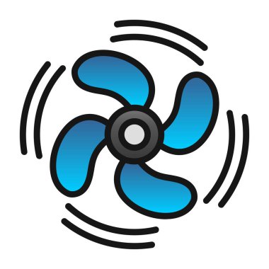 Pervane düz simgesi, vektör çizim