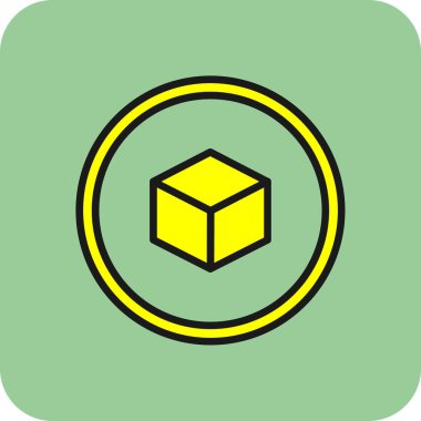 Küp simgesi, vektör illüstrasyon tasarımı