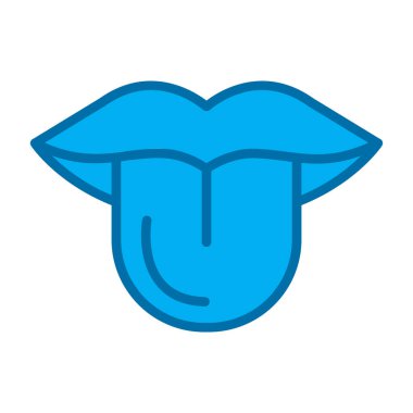 dil dışarı yüz simgesi, vektör illüstrasyonu 